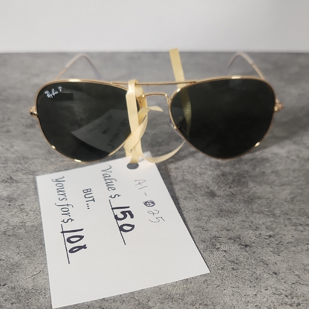 Rayban Gold Aviator Sunglasses